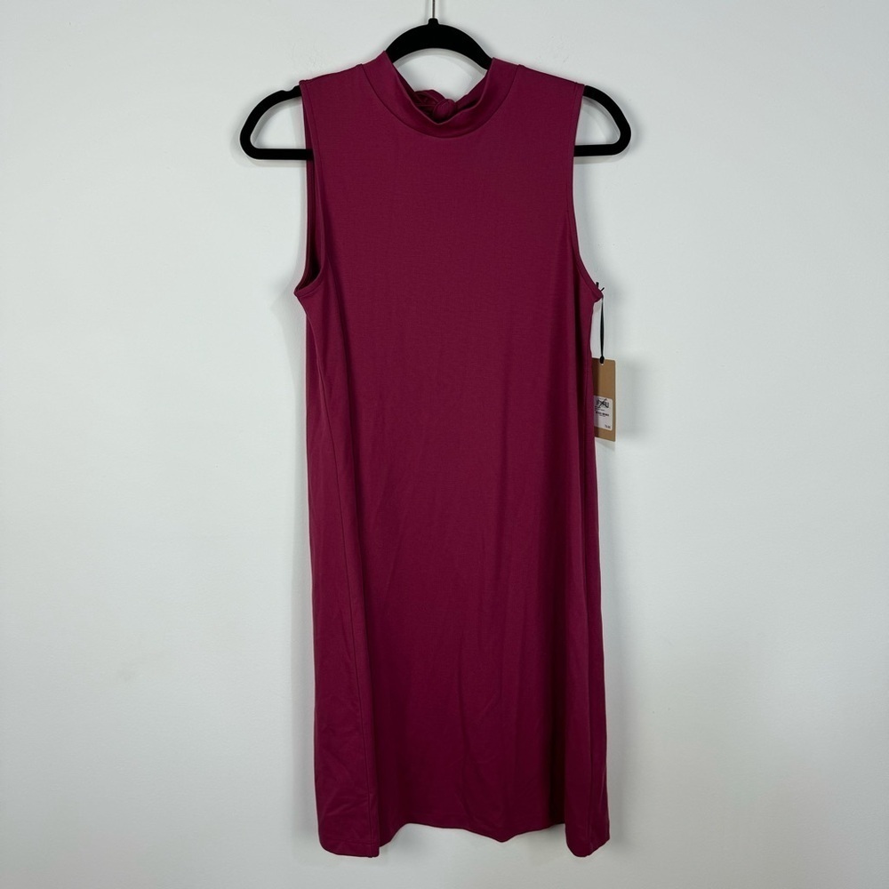 Halogen Pink Magenta Halter Neckline Open Back Bow Shift Mini Dress